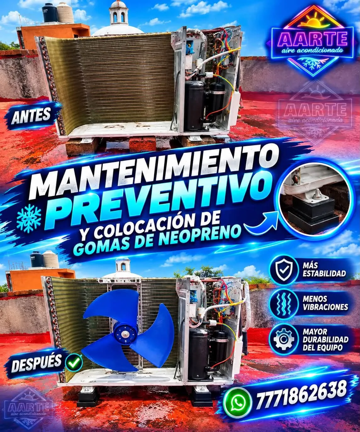 Antes y después de mantenimiento preventivo