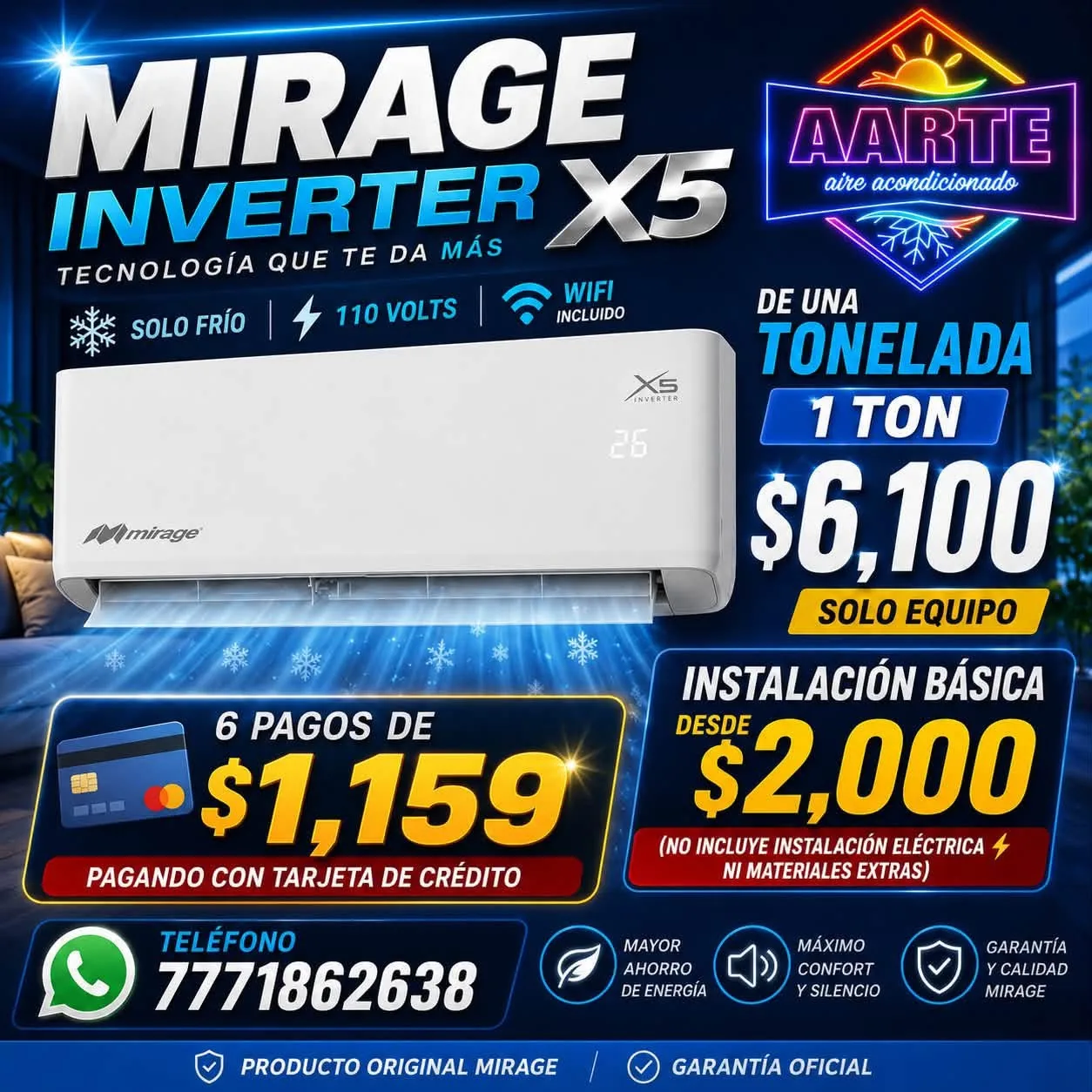 Promoción Mirage X5 Inverter de una tonelada